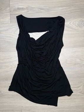Black Cowl Neck Top